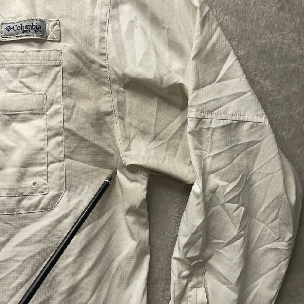 Columbia PFG Men's XL White Fishing Shirt Lot of 2 Long Sleeve Vented Outdoors - Picture 5 of 16